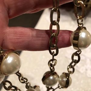 Gold and pearl costume necklace